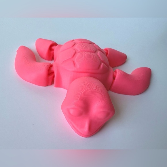 3D Printed Pink Turtle Figurine Handmade Toy Gift Decor - Picture 2 of 12
